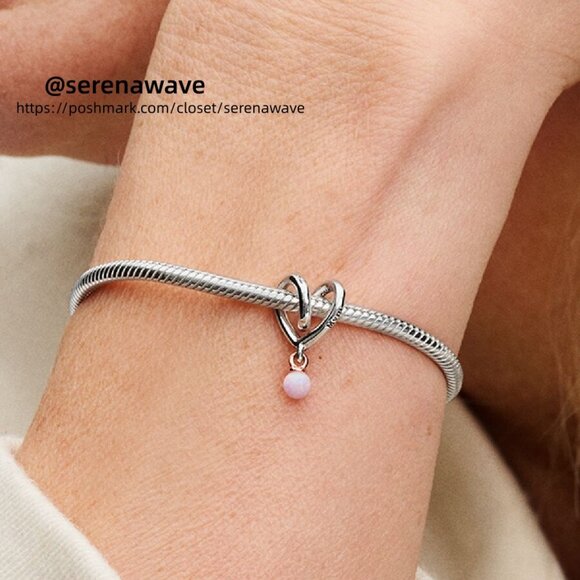 Pandora Two-tone Wrapped Heart Charm|Pendant|Two-tone - Picture 2 of 2